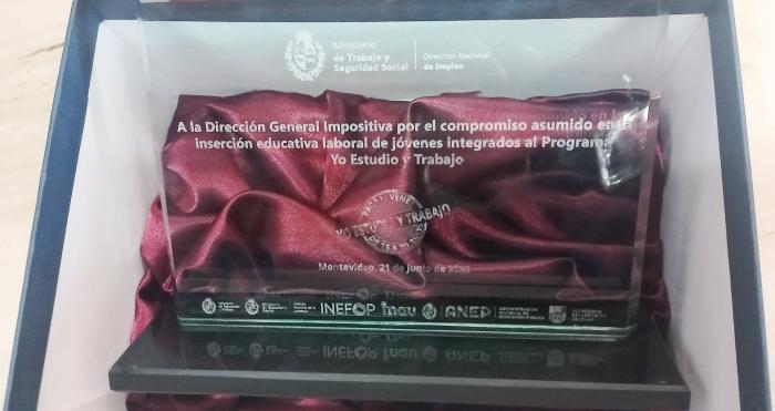 Placa reconocimiento de programa Yo estudio y trabajo