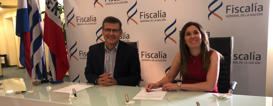 Fiscal de Corte junto a la nueva fiscal de Carmelo María Eugenia Rodríguez Ford