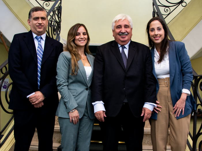 Fiscal de Corte Juan Gómez junto a los fiscales Alejandro Sastre, Eliana Travers y Lucía Nogueira.