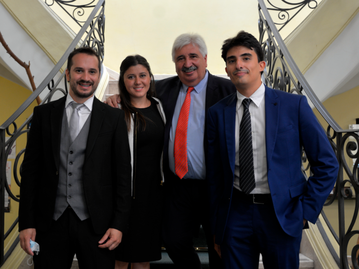 El fiscal Juan Gómez junto a los nuevos fiscales Diego Chávez, Maite Arrieta y Federico López