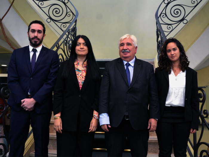 Fiscal de Corte Juan Gómez y los fiscales Federico Rodríguez, Valentina Sánchez y Mariana Fernández