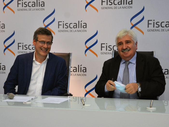 Fiscal de Corte Jorge Díaz junto al Fiscal Adjunto de Corte Juan Gómez