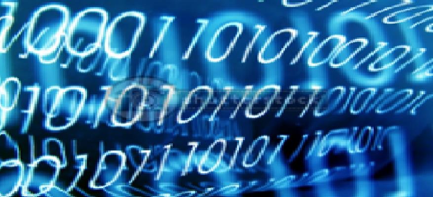 Metadatos números ceros y unos en fondo azul