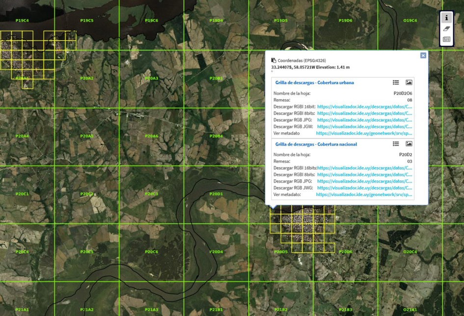 Grillas de ortoimágenes en visualizador IDE Grillas de ortoimágenes en visualizador IDE