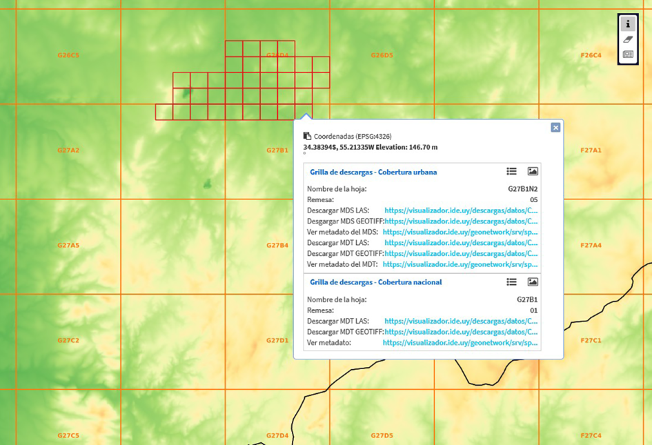 Grillas de modelos digitales de elevación en visualizador IDE Grillas de modelos digitales de elevación en visualizador IDE