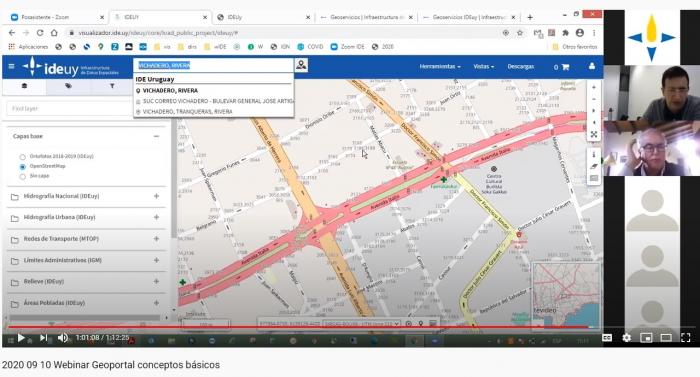 visualizador imagen de servicio de direcciones y a la derecha participantes de la actividad