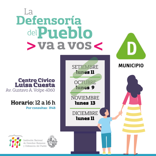 Flyer de La Defensoría del Pueblo va a vos