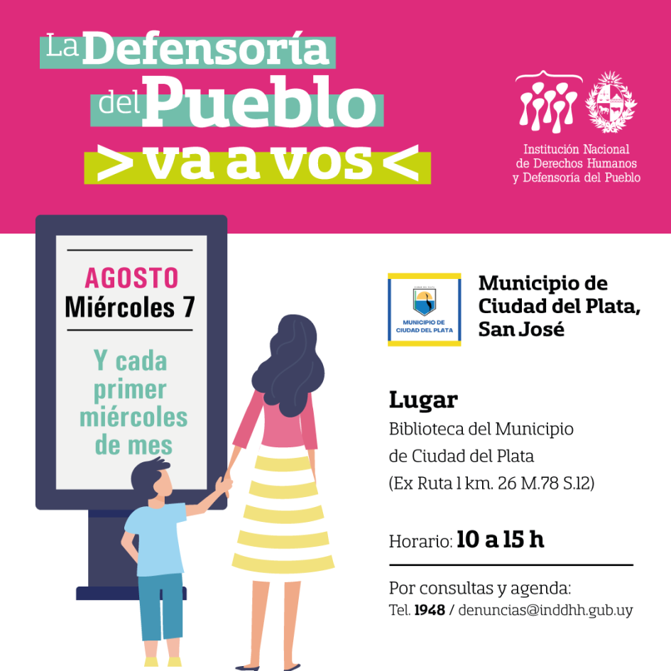 Flyer Defensoría va a vos Municipio Ciudad del Plata