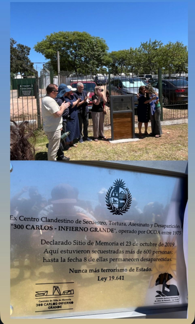 Inauguración del Sitio de Memoria 300 Carlos - Infierno Grande.