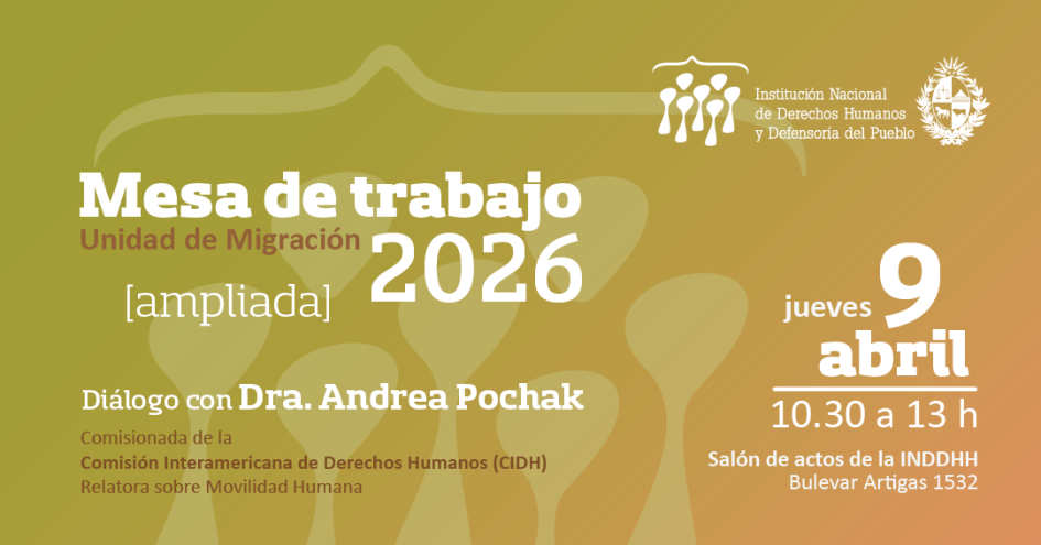 Flyer ilustrativo de la primera mesa de MIgración