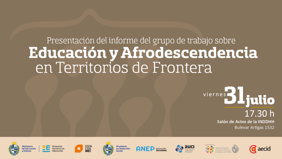 Flyer ilustrativo presentación informe Educación y afrodescendencia en territorios de frontera