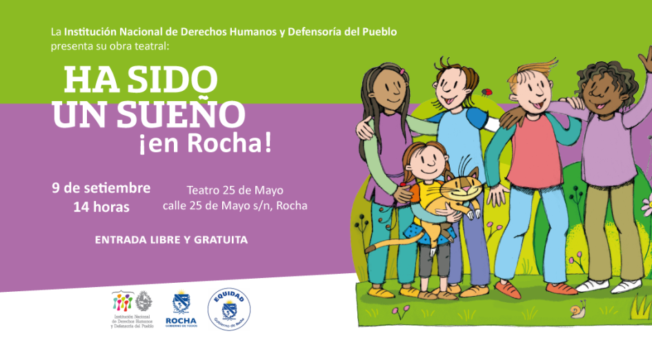 Flyer ilustrativo presentación de obra de teatro en Rocha