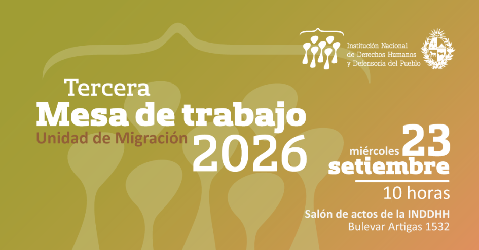 Flyer tercera mesa de trabajo de la Unidad de Migración