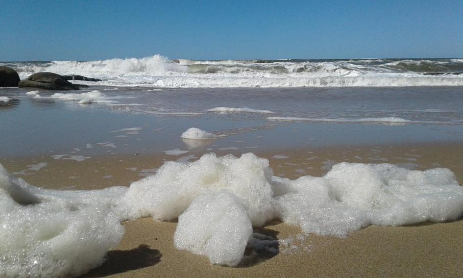 Imagen de mar con espuma 