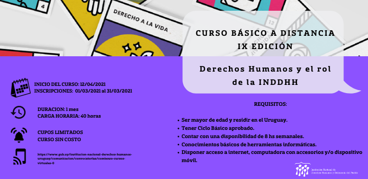 Afiche presentación con datos del curso descriptos anteriormente