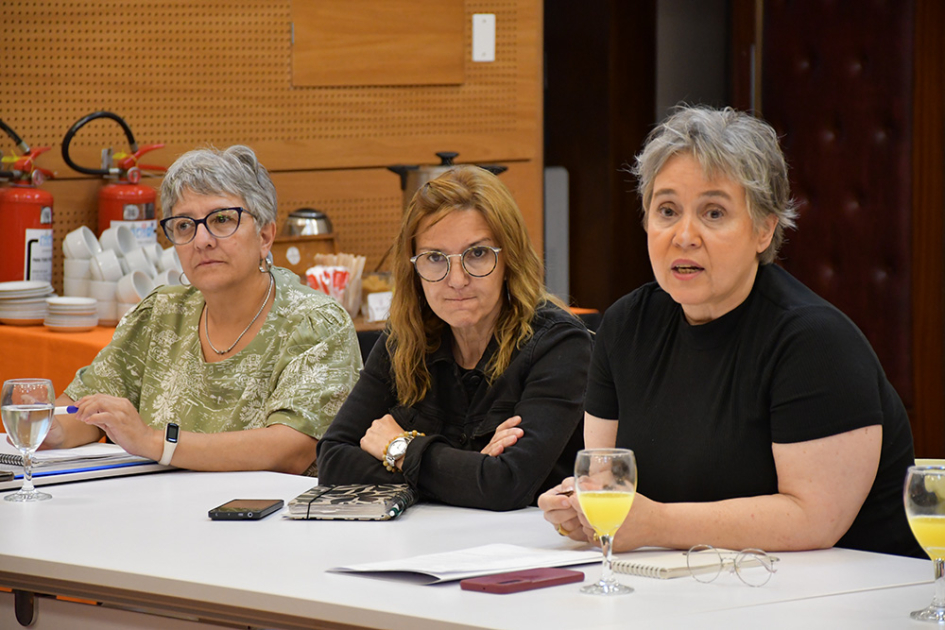 Gabriela Rodríguez de Familias Presentes, Ana Juanche de INR, Jimena Fernández de la INDDHH