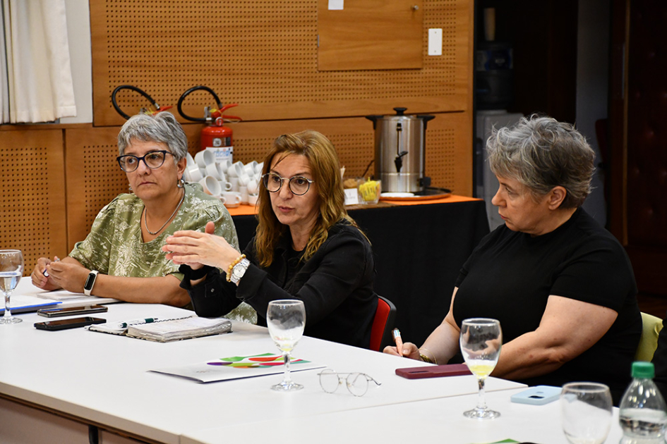Gabriela Rodríguez de Familias Presentes, Ana Juanche de INR, Jimena Fernández de la INDDHH