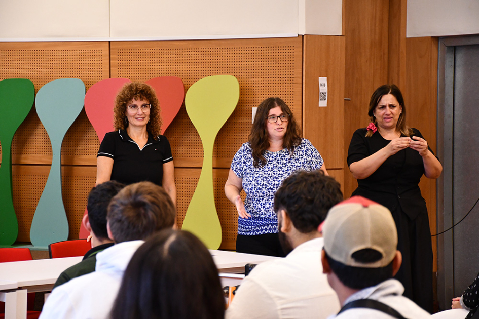 Andrea Mazzei y Karen Sass del Mecanismo de Vigilancia y Monitoreo de la INDDHH