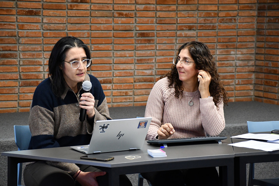 Manuela Abrahan y Adriana Normey del Comité Coordinador del Repositorio