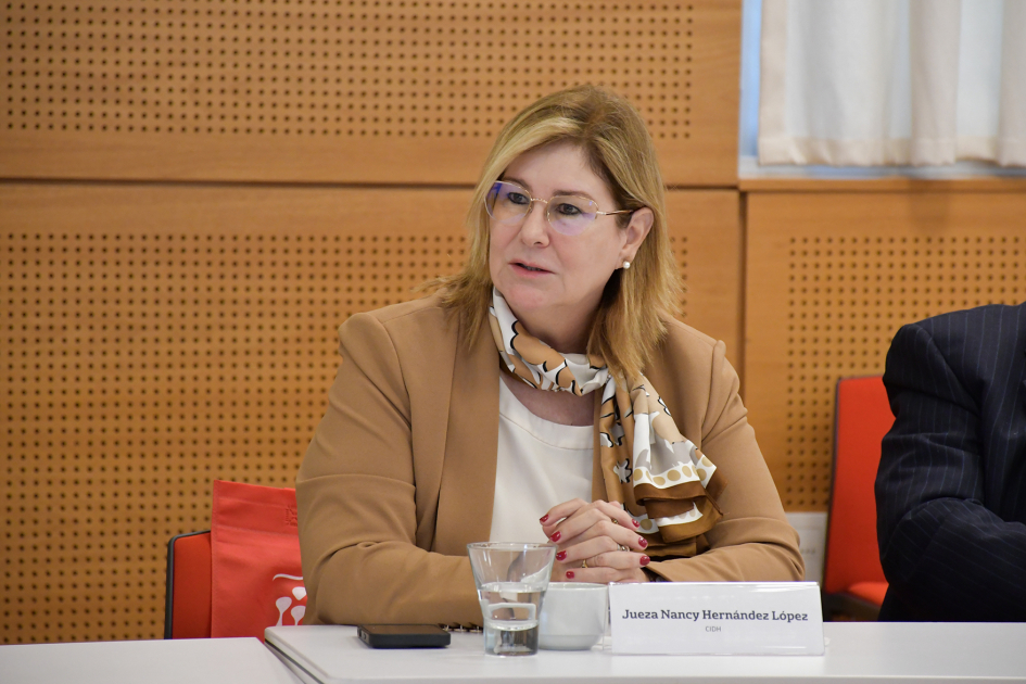 Palabraz de la jueza de CIDH, Nancy Hernández López