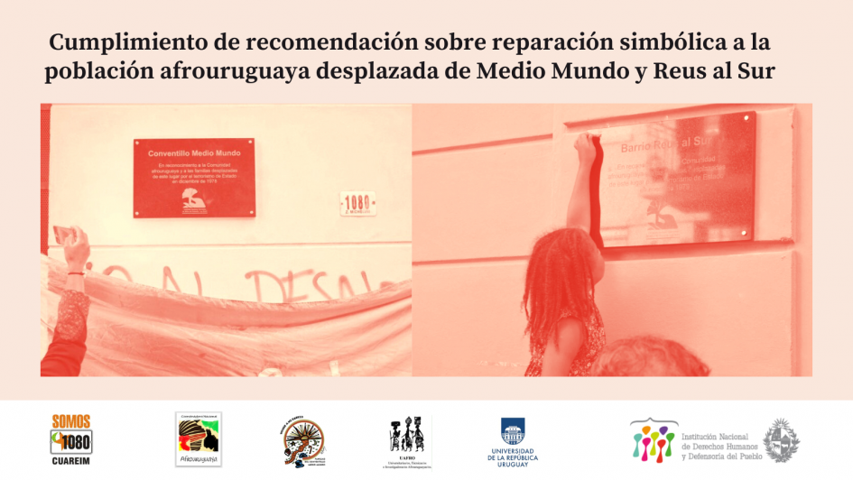 Afiche Cumplimiento de la recomendación simbólica a la población afrouruguaya desplazada Afiche Cumplimiento de la recomendación simbólica a la población afrouruguaya desplazada