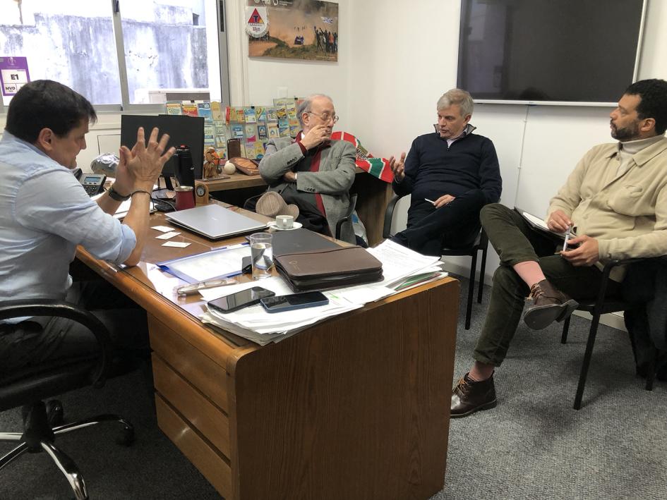 Enrique Belo y Sebastián Bauzá por SND, Marcos Israel y Oscar Rorra por INDDHH Enrique Belo y Sebastián Bauzá por SND, Marcos Israel y Oscar Rorra por INDDHH