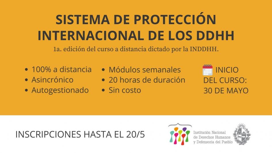 Afiche curso Sistema internacional de protección