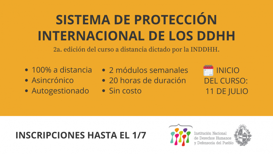 Sistema de protección internacional de los derechos humanos”. Curso gratuito Sistema de protección internacional de los derechos humanos”. Curso gratuito