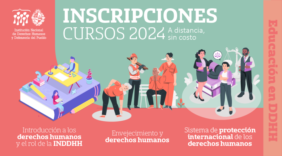 Flyer ilustrativo con los cursos de la Institución