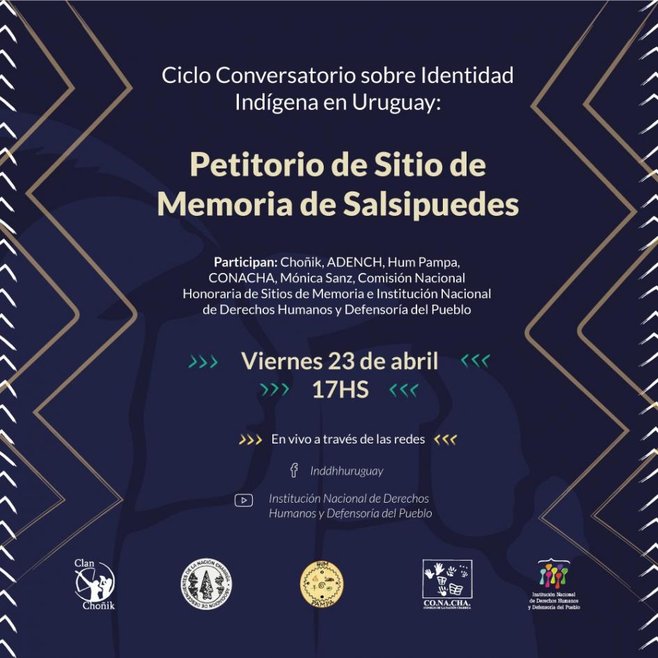 Conversatorio sobre solicitud de reconocimiento de Salsipuedes como sitio de memoria histórica Afiche evento