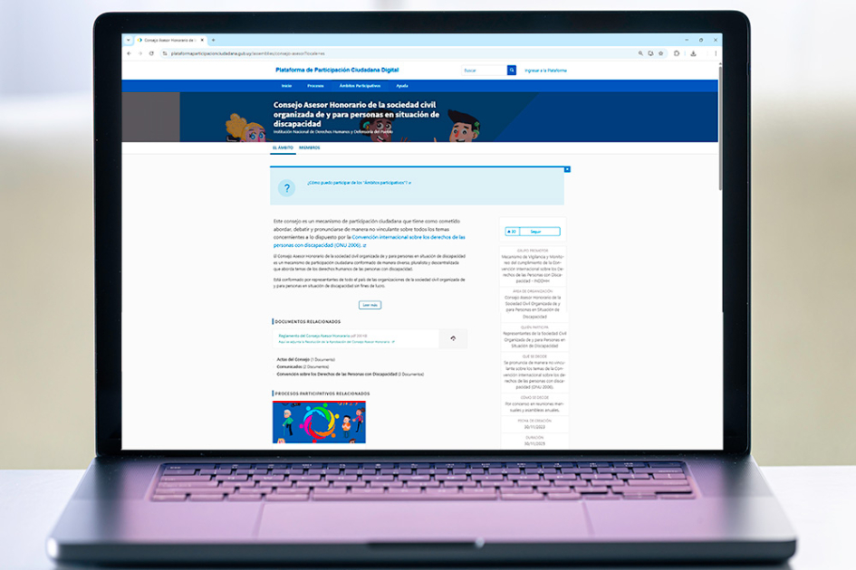 Pantalla de la plataforma de votación