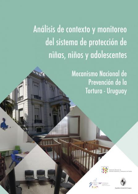 Carátula del Informe Anual del MNP 2016 - La portada está ilustrada por una fotografía que muestra un patio exterior delimitado por granes muros con corcentinas. El patio, de pisos grises, está casi vacío: sólo hay un banco color negro. 