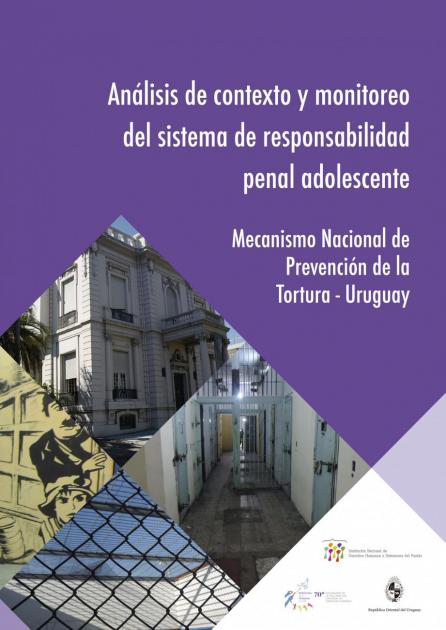 Carátula del Informe Anual del MNP 2016 - La portada está ilustrada por una fotografía que muestra un patio exterior delimitado por granes muros con corcentinas. El patio, de pisos grises, está casi vacío: sólo hay un banco color negro. 