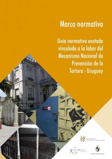 Informe Anual del MNP 2017 Carátula del Informe Anual del MNP 2017 - Está ilustrada por un mosaico de fotografías, entre las que se detaca la fachada de la INDDHH y un plano detalle de rejas de una celda