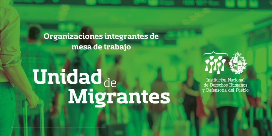 Organizaciones integrantes de la mesa de trabajo - Unidad de Migración Portada del folleto