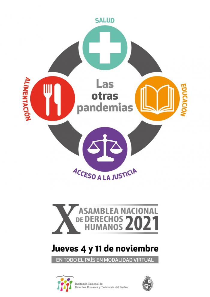 Afiche de la X Asamblea Nacional de Derechos Humanos 2021