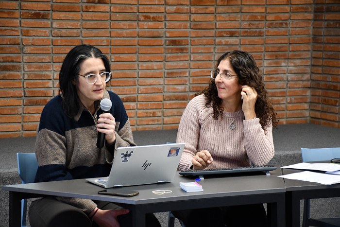 Manuela Abrahan y Adriana Normey del Comité Coordinador del Repositorio