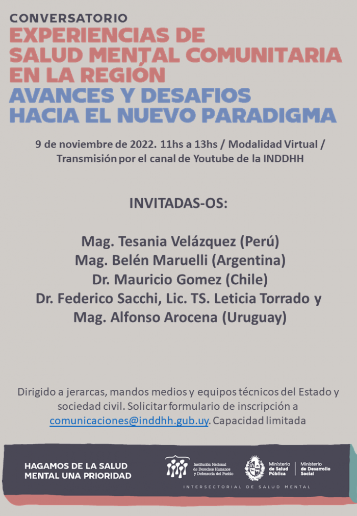 Conversatorio Experiencias de Salud Mental Comunitaria en la Región