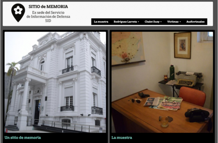 Imagen parcial de la portada del nuevo sitio de memoria ex SID Imagen parcial de la portada del nuevo sitio de memoria ex SID