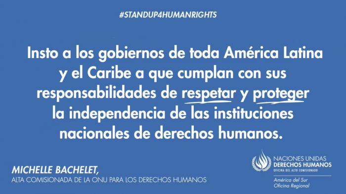 Insto a los gobiernos de la región respetar y defender la independencia de las instituciones de DDHH Insto a los gobiernos de la región respetar y defender la independencia de las instituciones de DDHH