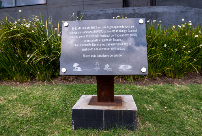 Señalización de Memoria. Ex sanatorio IMPASA. Fotografía: Martín Varela, 2025.