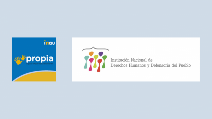 Logotipos del programa PROPIA/inau y la INDDHH