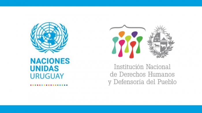 Logos de Naciones Unidas en Uruguay y la INDDHH