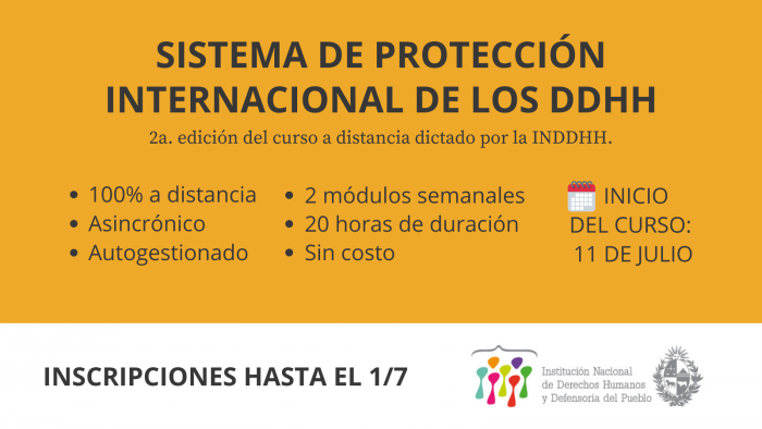 Sistema de protección internacional de los derechos humanos”. Curso gratuito