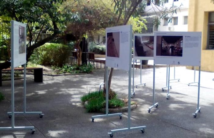 Muestra fotográfica en el patio de la Facultad de Psicología