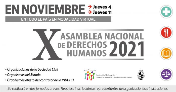Afiche de la X Asamblea Nacional de Derechos Humanos 2021