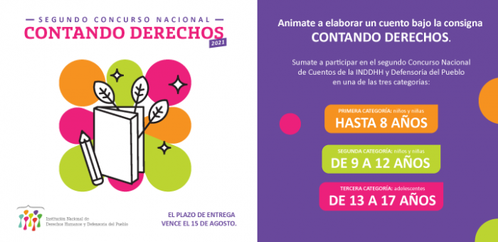 Afiche segunda edición concurso "Contando Derechos"