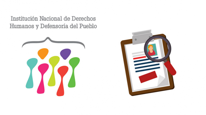 Logo INDDHH y lupa buscando información el tablilla