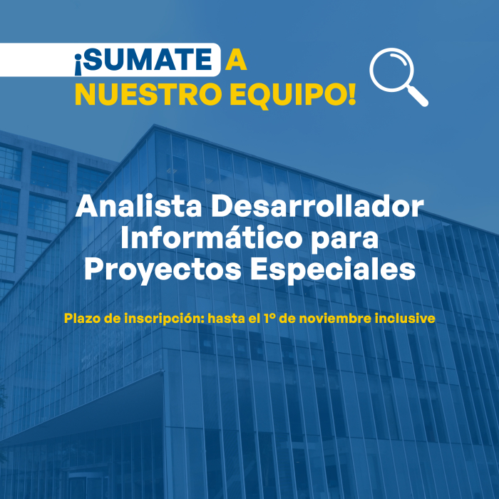 inscripcion a analista desarrollador informatico para proyectos especiales