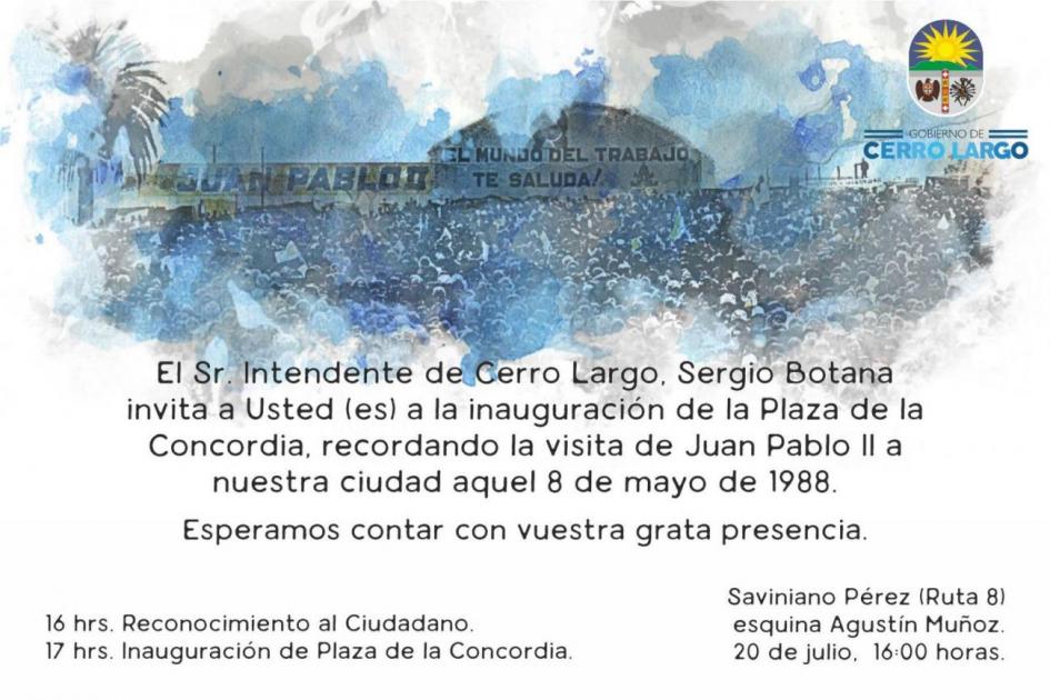 Invitación Inauguración Plaza de la Concordia